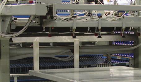 Upper and lower glue spreaders move out of operating position for ease of cleaning and maintenance CORE