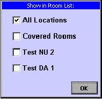 Chapter 3: Using staff consoles and annunciators 1. Select the Room List tab, then press the button labeled Showing. This opens the dialog box shown below.