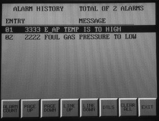 Alarm History This menu contains information which can t be changed.