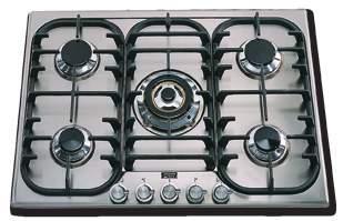 4 MJ/h (H90SDVX only) Large cooking surface with spacious burner layout Triple ring solid brass WOK burner (5 kw European Tested) Precision thermostat control WOK burner situated on left centre of