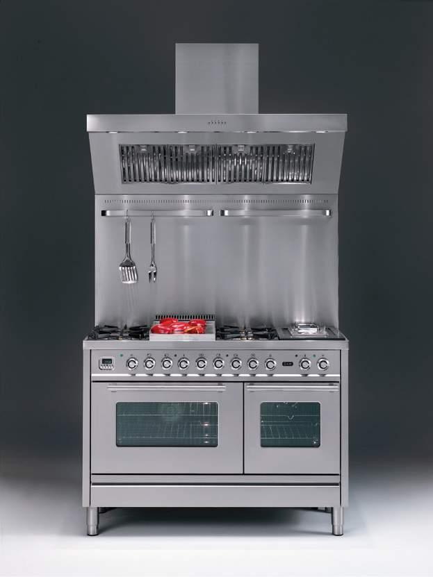 PSW 120 7 MP 7 Burners PSW 120 SERIES DOUBLE OVEN Double electric multifunction ovens Choose between 3 available models - 70cm + 40cm ovens (PSW 120), 90cm + 30cm ovens (P 120) or Dual 60cm ovens (PD