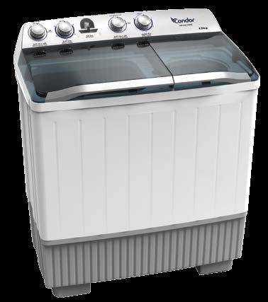 SEMI-AUTOMATIC CWT12-FP30 CWT12-FP30 Washing capacity (kg) 12 Spinning capacity (kg) 7,5 Color White et Grey Spin speed 1250 rpm Features Volume of water 94 L Washing timer 15 min Spinning timer 5