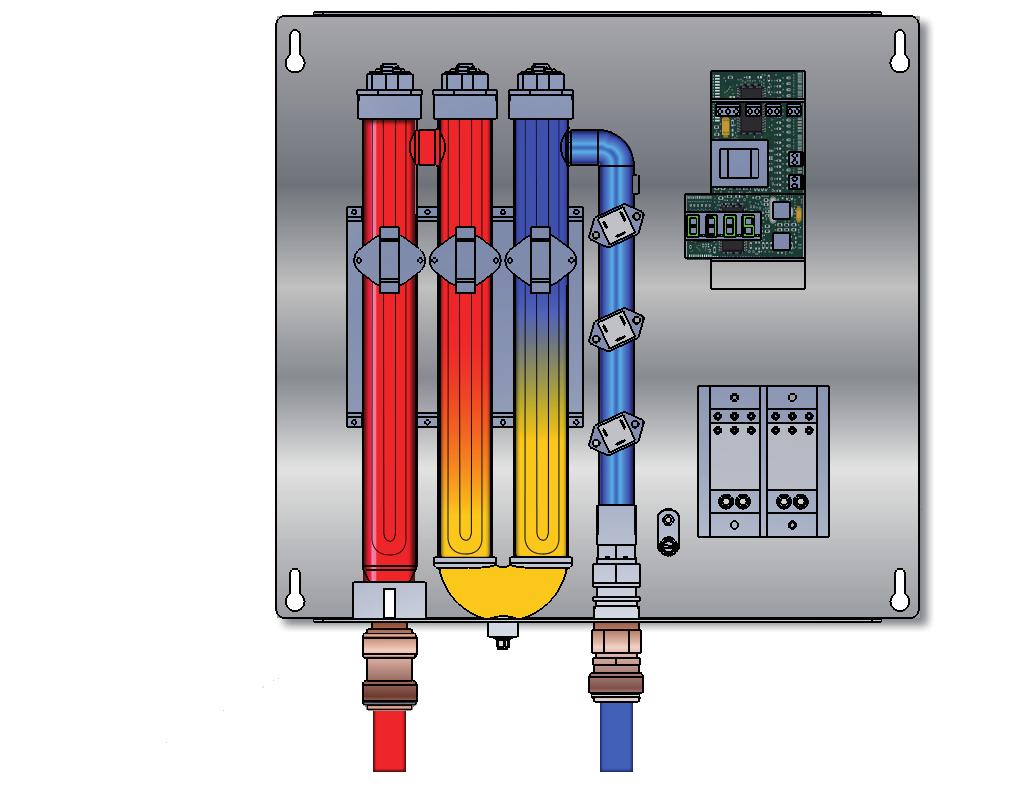 How It Works Hubbell Tankless Features The Hubbell tankless electric water heater contains high powered heating elements that heat water only when there is demand for hot water.
