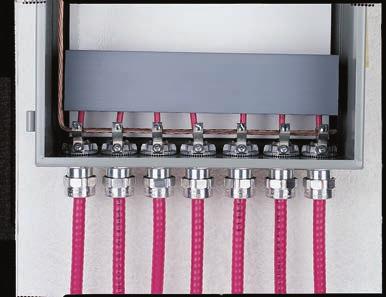 When installation requires multiple incoming cables, each individual lug terminating the connections can be daisy chain bonded to the grounding bus, ensuring the same electrical potential throughout