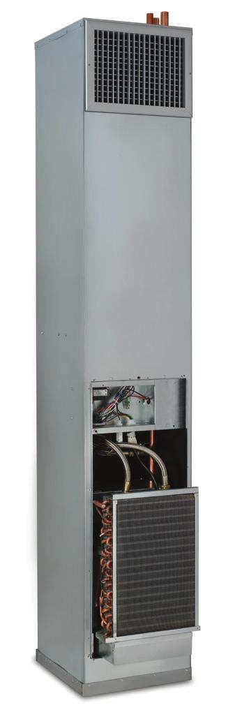 Whisperline Vertical Stack Single Riser System with Integral Pump Water Source/Geothermal Heat Pump and Air Conditioner By using only one riser to distribute fluid to a heat pump when two pipes are