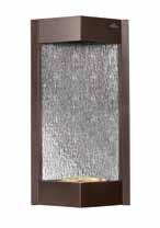 for indoor use Acts as a humidifier Silver ripple mirror glass panel Decorative river rocks