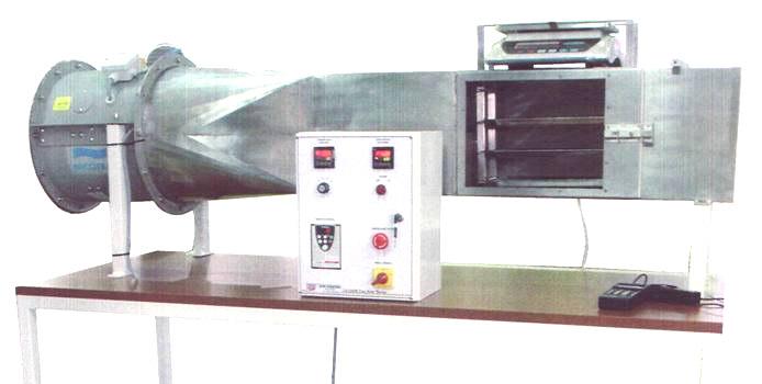 Measurements of wet and dry bulb temperature and humidity connected to ports before and after the drying compartment. Digital Scale Axial Fan Control Panel Drying Chamber Figure 3.