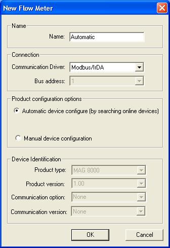 4. Commissioning Device driver The Device Drivers are related to the meter version and is automatic selected in Automatic mode.
