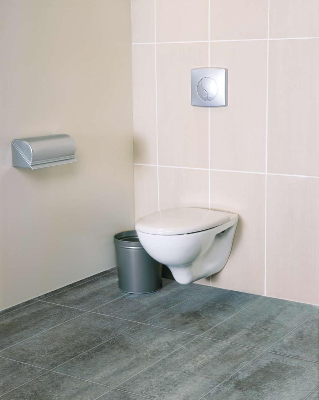 WCs & URINAL PYRAMIS proposal for construction projects, includes one high pressure WC, one wall-hung WC and