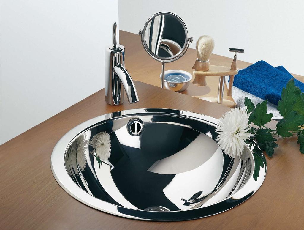 STAINLESS STEEL WASHBASINS Bolero and Ravel washbasins add impact and style to any type of bathroom furniture whether