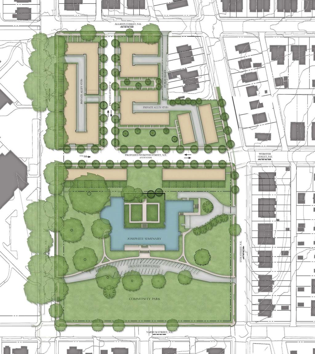 Changes to Site Plan: - Reduced homes from 150-180 to 85 - Designation of building and surrounding land as historic - Doubled preserved open space to 2.