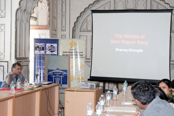 After tea break Shri Sharvey Dongde (BNCA, Pune) presented a paper on Riddles of Bani Begum Bagh.