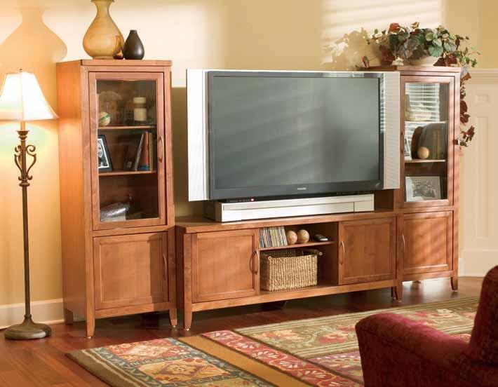 747W Widescreen TV Console, 744W Media Towers, 707W Media Tower Glass Doors TV/VCR Unit Widescreen TV Console 20" 16-1/2" 24" Practical and