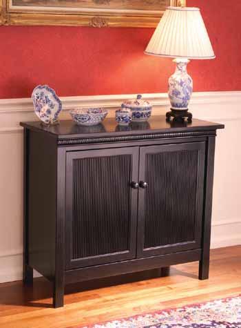 Stafford Sideboard 31-1/2" 16-5/8" 35-1/2" Adjustable shelf: 31-9/16"W x 12-7/16"D Handsomely crafted with reeded