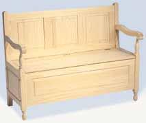16-1/8" 23-1/2" 42-1/8" 17" These sturdy benches serve attractive beadboard styling. Crafted from Pine.
