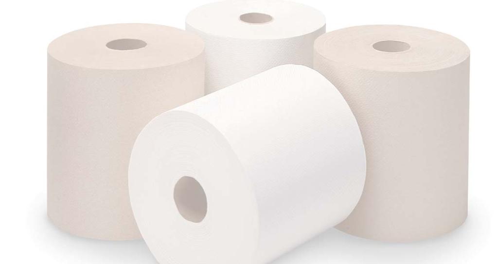 100% 6 rolls- 40010316 BW31600 recycled wastepaper. Meets EPA guidelines for post-consumer waste content. 55 cs's/ 22 lbs. 40010313 BW31300 These are 8" wide with a 1.9" core. 6 rolls- Overall 6.