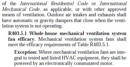What s different about 2012 IECC? 2012 IECC 403.5 Mechanical Ventilation ASHRAE 62.