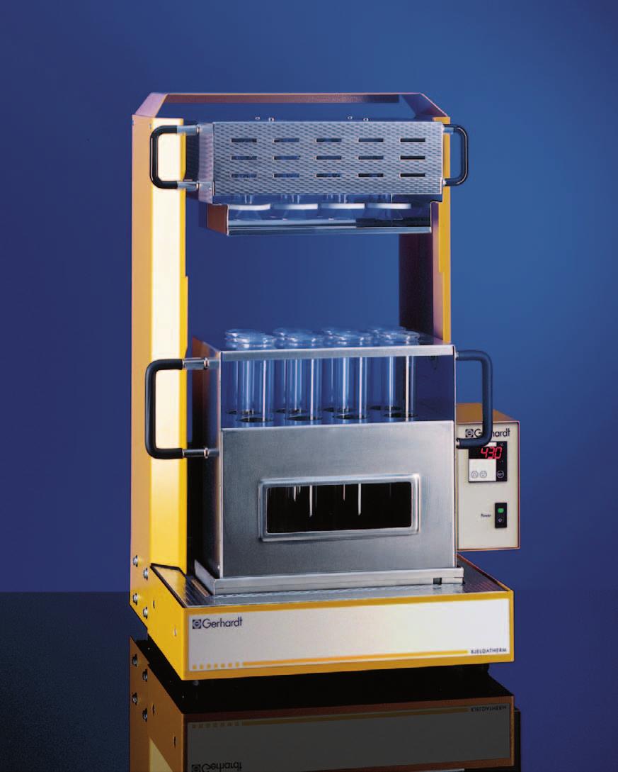 excessive foaming 12-0076 KBL20S-BS Kjeldatherm Digestion system, with 20 digestion tubes 400 ml, suited especially for samples prone to excessive foaming 12-0069 KBL12S Kjeldatherm Digestion system,