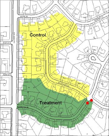 Burnsville, MN Paired Study of Residential Street Runoff Control Diagram