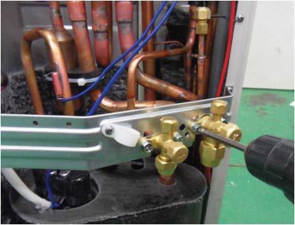 When removing the compressor, Heat Exchanger, and Pipe, purge the Coolant inside the Compressor completely and remove the pipe with a
