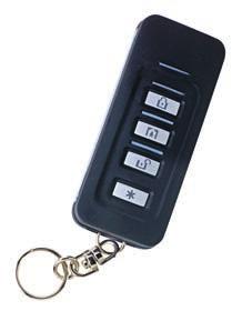 KF-235 PG2 Wireless Slim Keyfob KF-235 PG2 is a slim 4-button keyfob that is used to perform arming and disarming, emergency signaling, panic alarm and viewing the system status.