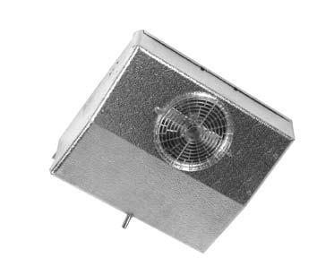 TA Thin Profile Air Defrost Reach-In Unit Cooler Molded Lexan guards and fans Drain fitting mounted at 45-degree angle so drain can be run through back or bottom of refrigerator Stainless steel