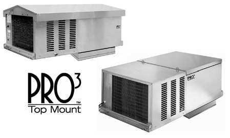 PRO³ Packaged Refrigeration System Top Mount Overview Features and Benefits Section 2 Product Description The PRO³ Top Mount packaged refrigeration system, designed to maximize storage space inside