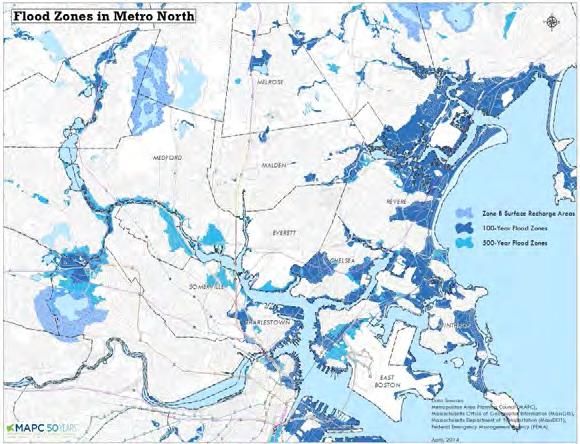 Finally, climate change, sea level rise, Figure 4: Flood Zone Map and increasingly frequent and powerful storms will present a major challenge to new and existing development in Metro North.