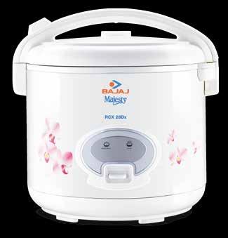 8 L 550W Majesty RCX 28 Deluxe Closed lid Keep warm function Steamer for steaming function Cook and