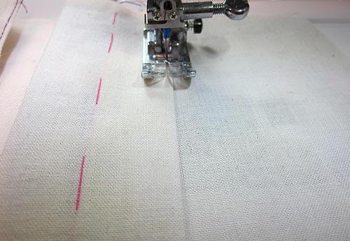 3. Sew along the fold to the opposite raw edge. 4. Repeat for the remaining folds. Topstitching 1.