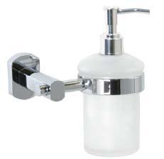 726710 Chrome 121751 Satin Liquid soap dispenser with glass bottle 225ml.