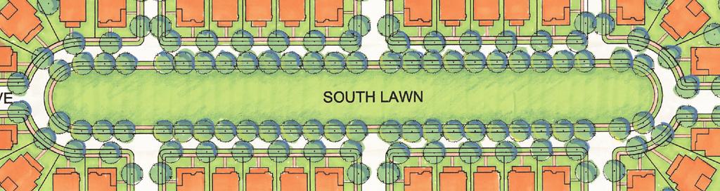 Plan of the North Lawn and the open space area designed to accommodate