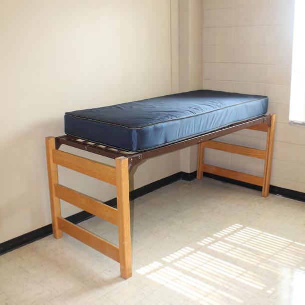 Beds will be raised to mid height for move in. Beds can be raised and lowered with a rubber mallet by the student.