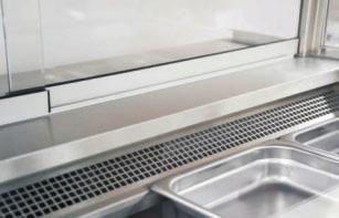 hot and cold food displays; available in straight glass (WSMS series), curved glass (WSMC