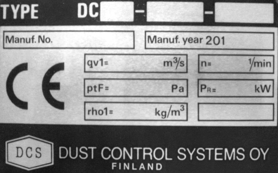 DC Affix which is not relevant (Dust Control) KE K = marking of the series on the fan (M, D, E, H, B, C or D), E =wing type (E, T, S or L) -40 Nominal size of the fan / 2 Narrowing, if you have a