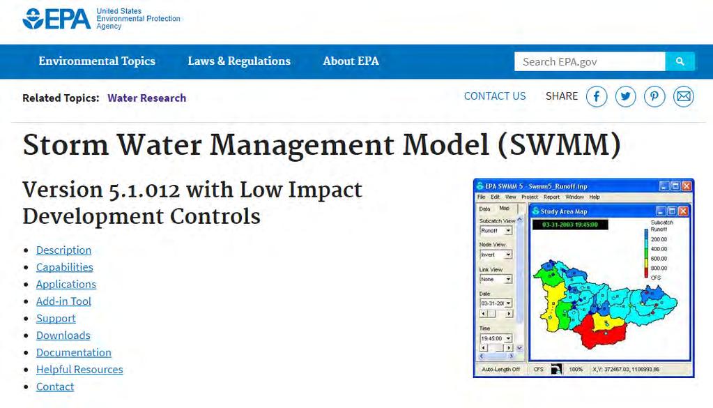 Storm Water Management Model (SWMM) Calculator is based on SWMM: Dynamic rainfall-runoff simulation model for long-term