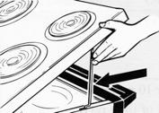 4. CLEANING UNDER THE COOKTOP: (available on select models) Lift-Up Cooktop Note: Be sure all surface units are turned off before raising the cooktop The entire cooktop may be lifted up and supported