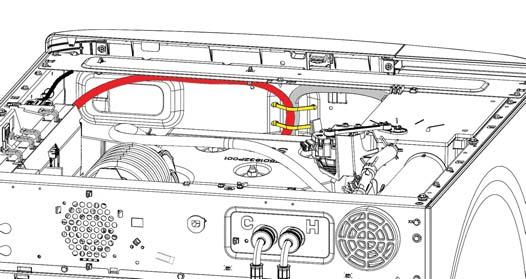 Remove the top damper pins from both front dampers and tilt dampers toward the side panels. 7.