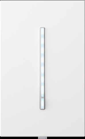 System components Light controls (continued) A wall-mounted dimmer installs in place of a standard light switch to provide dimming control of the attached lighting, as well as system control from