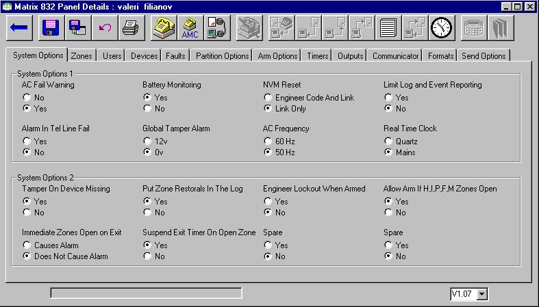 Section 8.5: Global System Options PC Programming Procedure : The PC screen illustrated below shows how to program the global system options from the PC software.