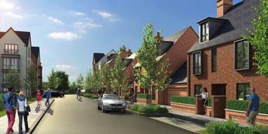 Wellington Road, create a drop off point and a landmark building at the southern entrance to the town New Homes 126 new homes framing the park, over the commercial units and at the bottom of