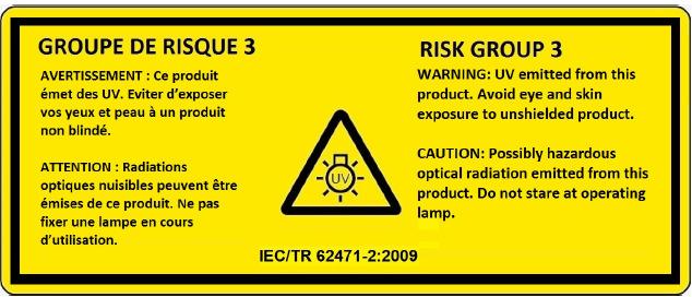 3 Optical Safety Data IEC 62471: Photobiological Safety of Lamps and Lamp Systems Resulting Classification and Labelling