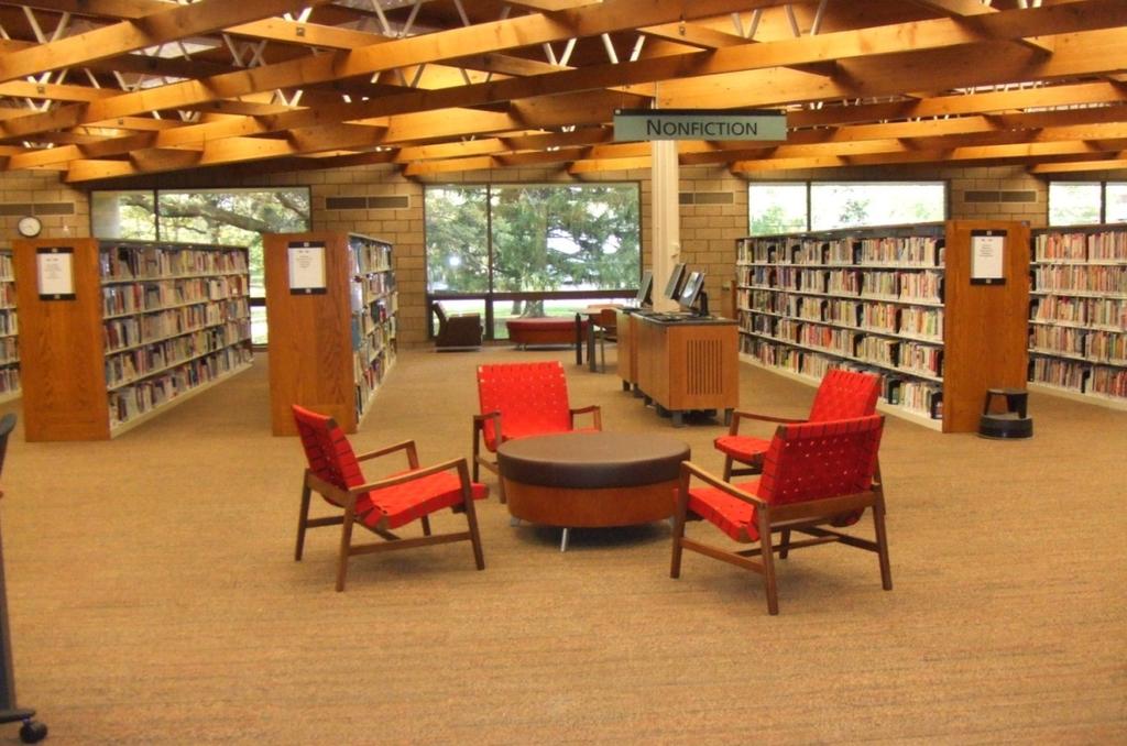 Rockford Road Library Features to see: Open sight lines with