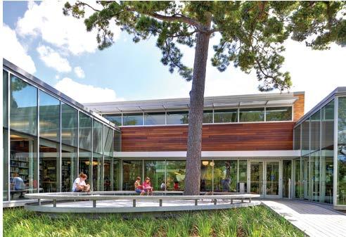 Oak Forest Neighborhood Library, Houston Massing/Form/Scale: Horizontal, rectangular Contemporary Two story Natural Lighting: