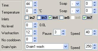 4.2. Wash components You can build your wash-program with the next wash-components: Time: the duration of the washing time: (without taking into account fillingand heat-up time) Temperature: the