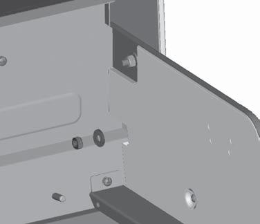 Attach rear of shelf using one 1/4-20x1/2 screw, 7mm lock washer, fiber