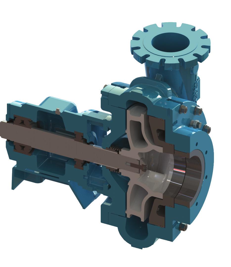 MP SERIES DISCHARGE SIZE RANGE 4, 6, 8 MAX SOLIDS HANDLING UP TO 3 MAX FLOW MAX HEAD 625 SEAL TYPE IMPELLER CONFIGURATIONS 9,000 GPM MECHANICAL SEAL WITH CYCLOSEAL ENCLOSED HORIZONTAL FRAME AND SAE