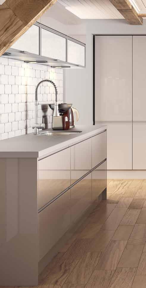 Built in Great Britain Sculptured Cashmere Currently one of the most desirable kitchen finishes - Cashmere really delivers on style