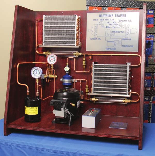 HEATING TRAINERS MODEL TU-701 TABLETOP HEAT PUMP TRAINER Real world experience in troubleshooting wiring, piping and controls on a working heat pump unit.