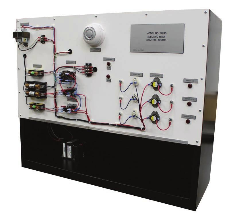 HEATING TRAINERS MODEL TU-302 ELECTRIC HEATING CONTROL BOARD This trainer is perfect for students to learn the basics of electric heat control systems.